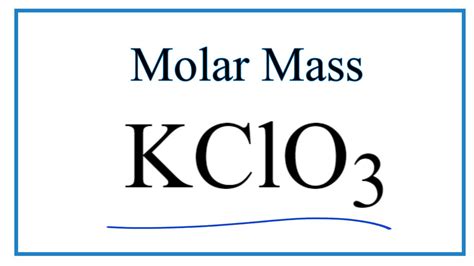 Kclo3 molar mass - PRE-LAB QUESTIONS for the KClO3 Lab 1. Potassium chlorate is a stable compound at room temperature. Please look up KClO3 online and gather a list of physical properties including melting point and decomposition temperature. (a). Following are three possible reactions that could occur when a sample of KClO3 (s) is heated. 